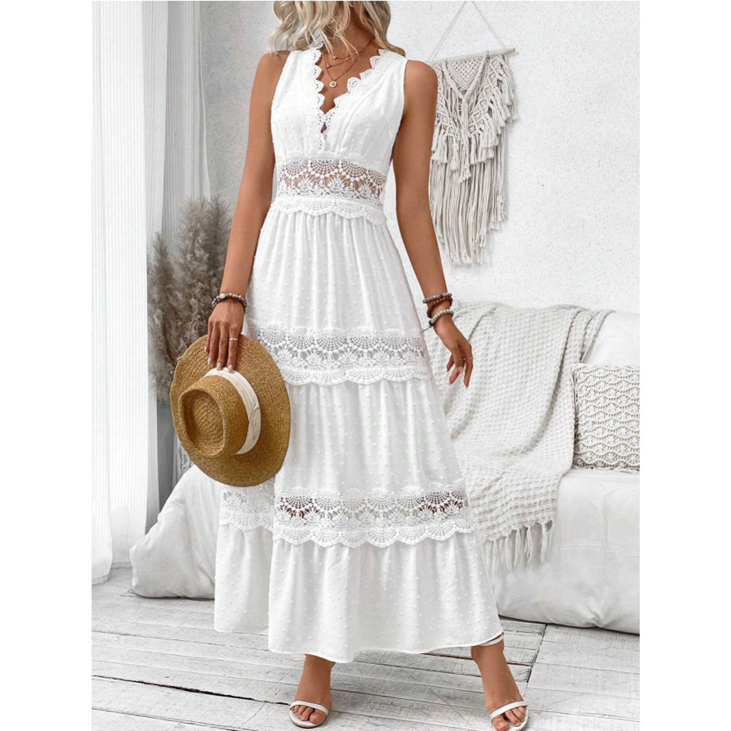 Robe sans manches à col V