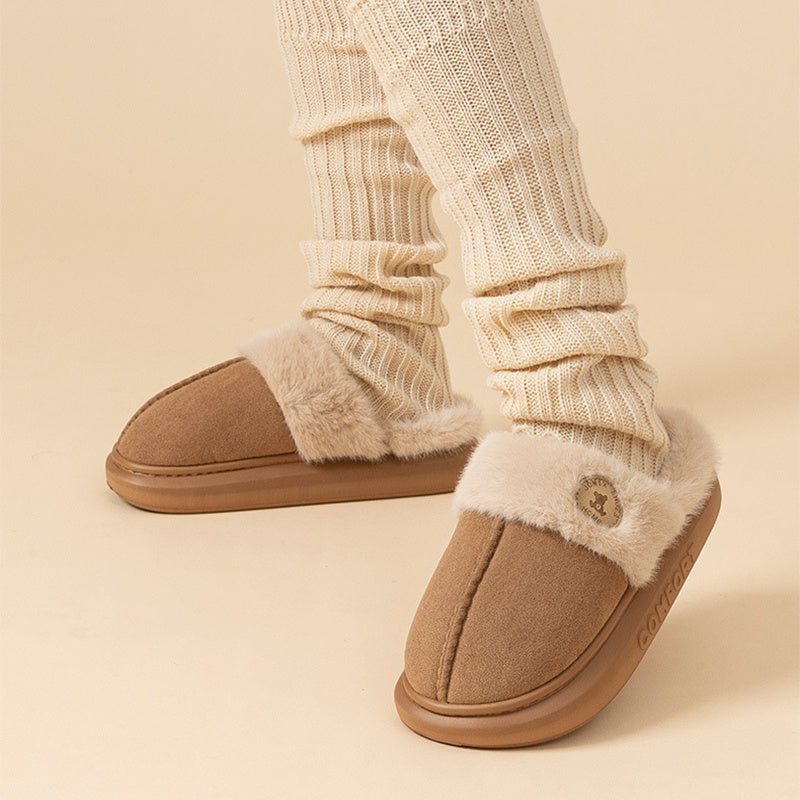 Chaussures en molleton d'intérieur à semelles épaisses