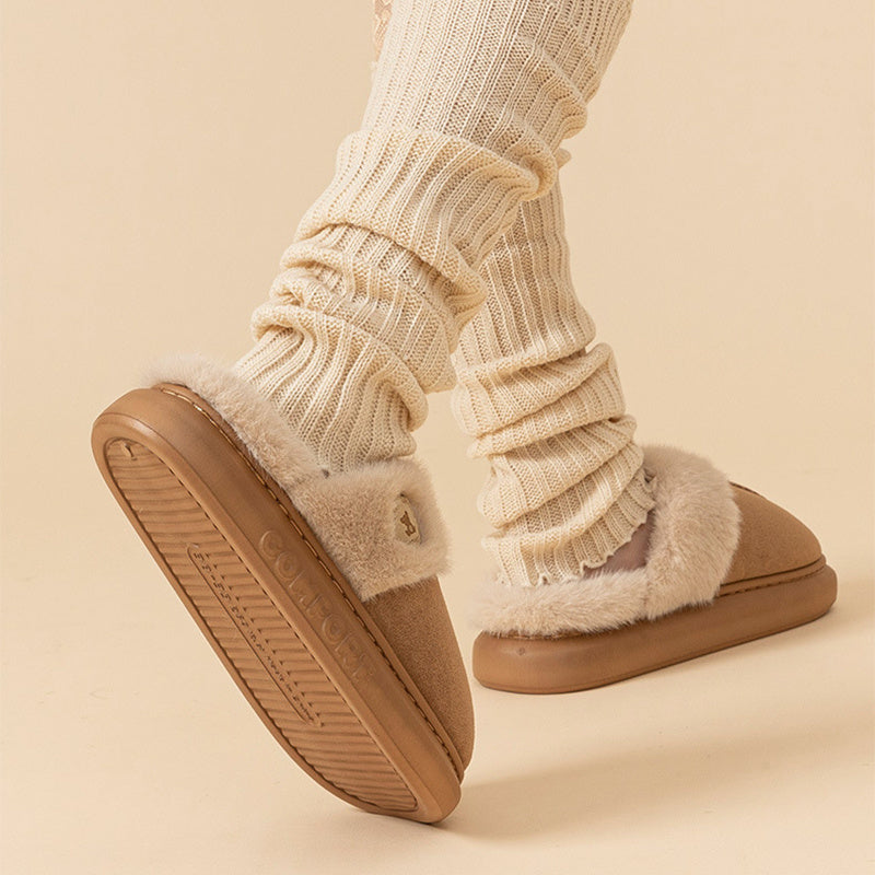 Chaussures en molleton d'intérieur à semelles épaisses