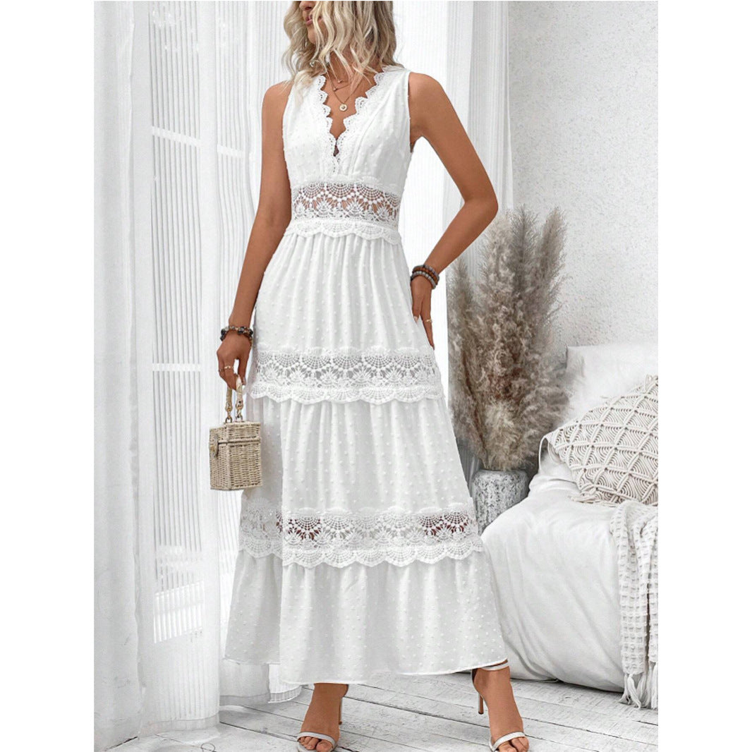 Robe sans manches à col V