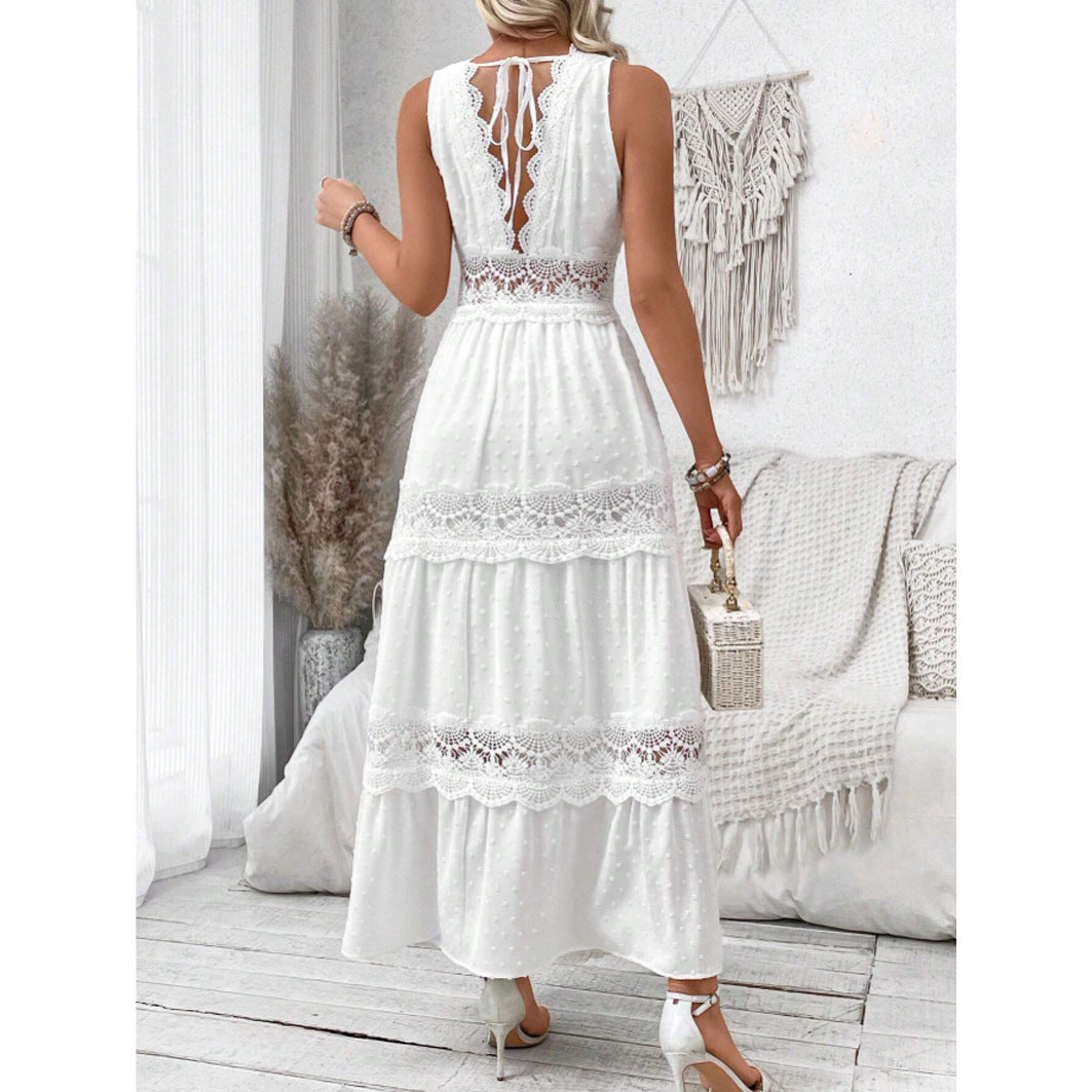 Robe sans manches à col V