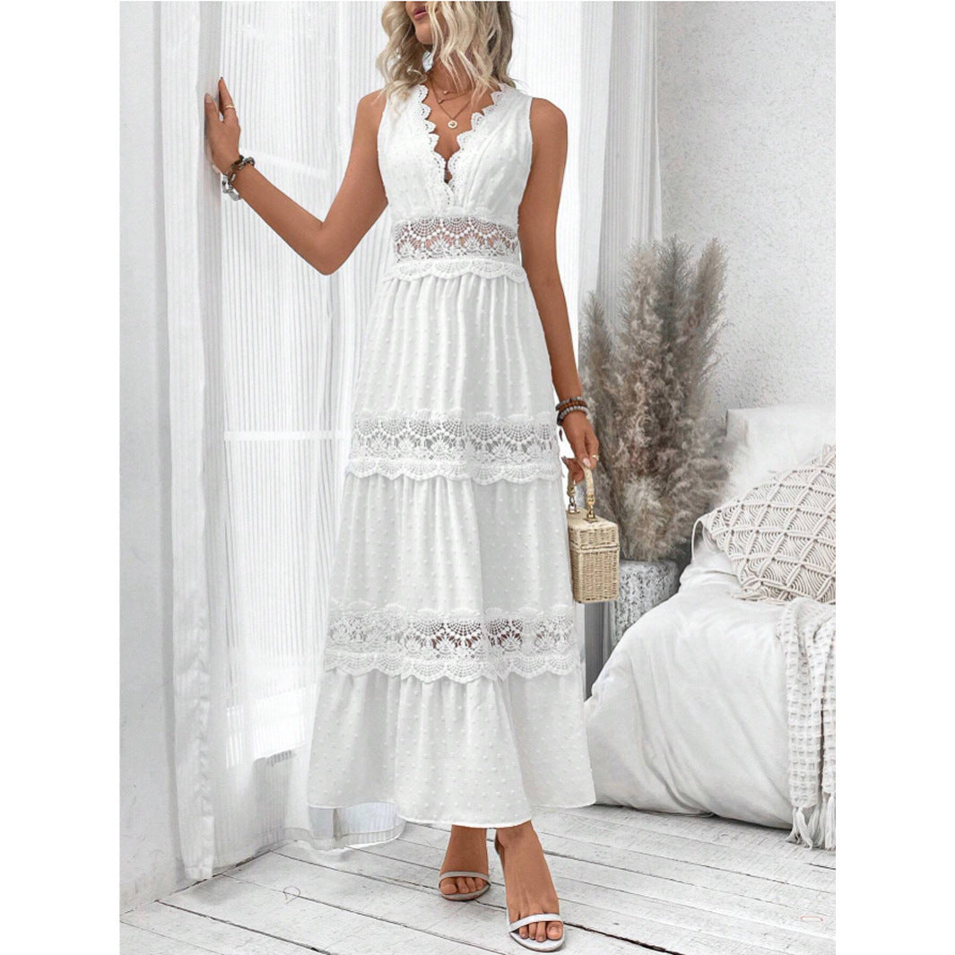 Robe sans manches à col V