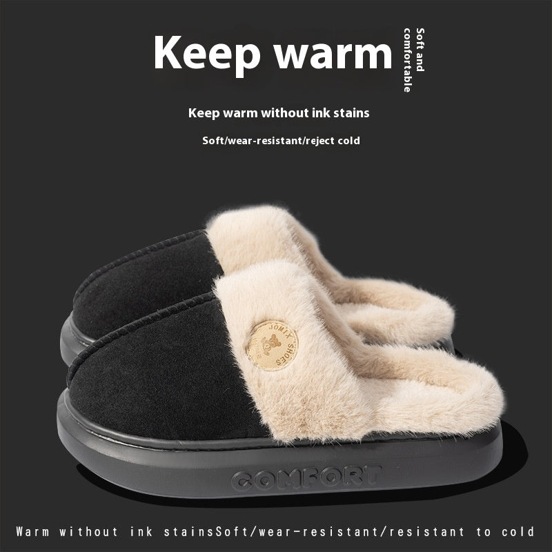 Chaussures en molleton d'intérieur à semelles épaisses