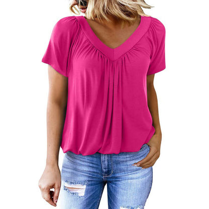 T-shirt col V à manches courtes