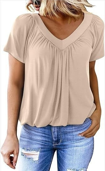 T-shirt col V à manches courtes