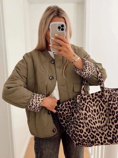Veste imprimé léopard pour femme, à la mode